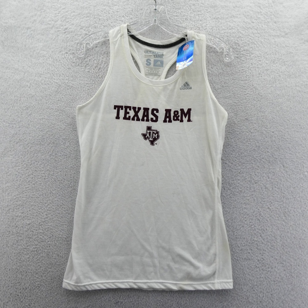 Adidas‎ Tank Women Small Texas A&M Aggies White Vintage NCAA Ultimate Polyester
